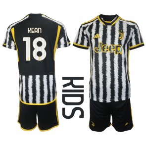 Juventus Moise Kean #18 Replika Babytøj Hjemmebanesæt Børn 2023-24 Kortærmet (+ Korte bukser)